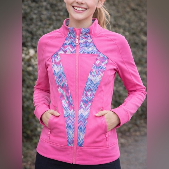 Ivivva by Lululemon Hot Pink Perfect Your Practice Full Zip Track Jacket 14 - Picture 2 of 15
